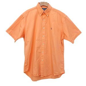 Polo Ralph Lauren Blake Shirt Mens Medium Orange Short Sleeve Cotton Embroidery